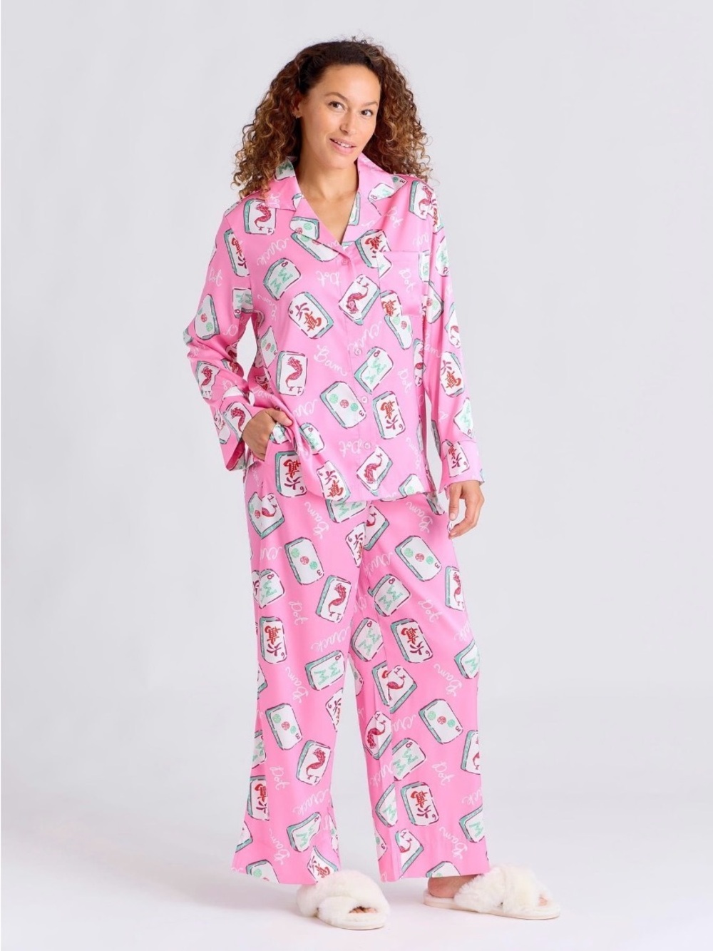 Nick and Nora Silk Mahjong Pajamas XL